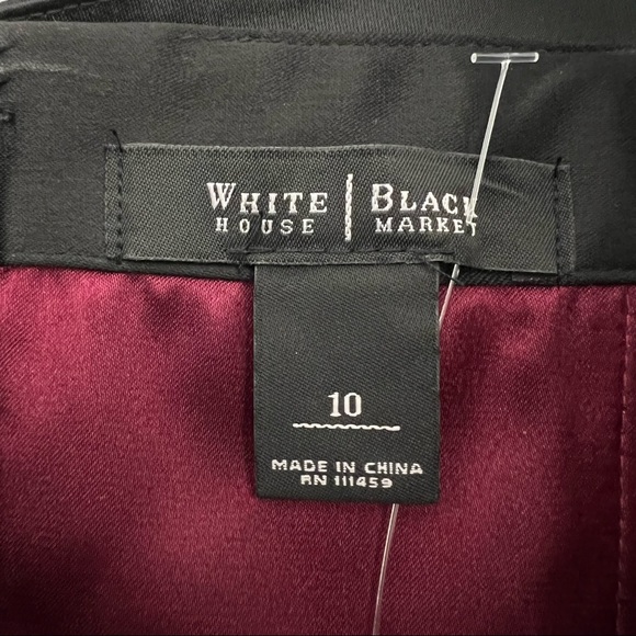 White House Black Market Bustier Corset Blouse Black Satin Size 10 - Picture 10 of 11